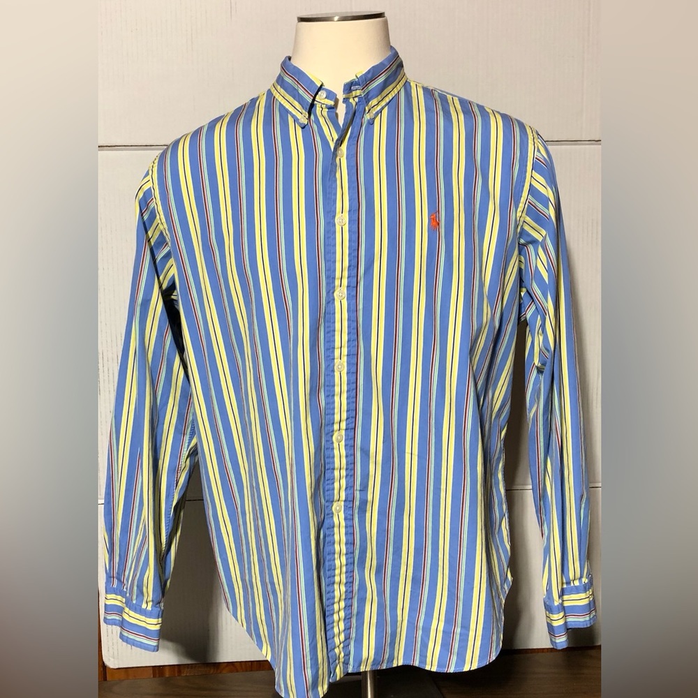 Ralph Lauren classic fit XXL men’s blue,yellow pink & red stripped long …